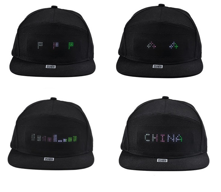 Casquette LED Affichage Couleur – Accessoire Lumineux Tendance