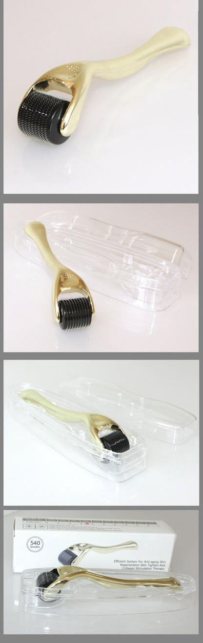 Rouleau Microneedling 540 Aiguilles Or &amp; Argent – Soin Visage Anti-Âge