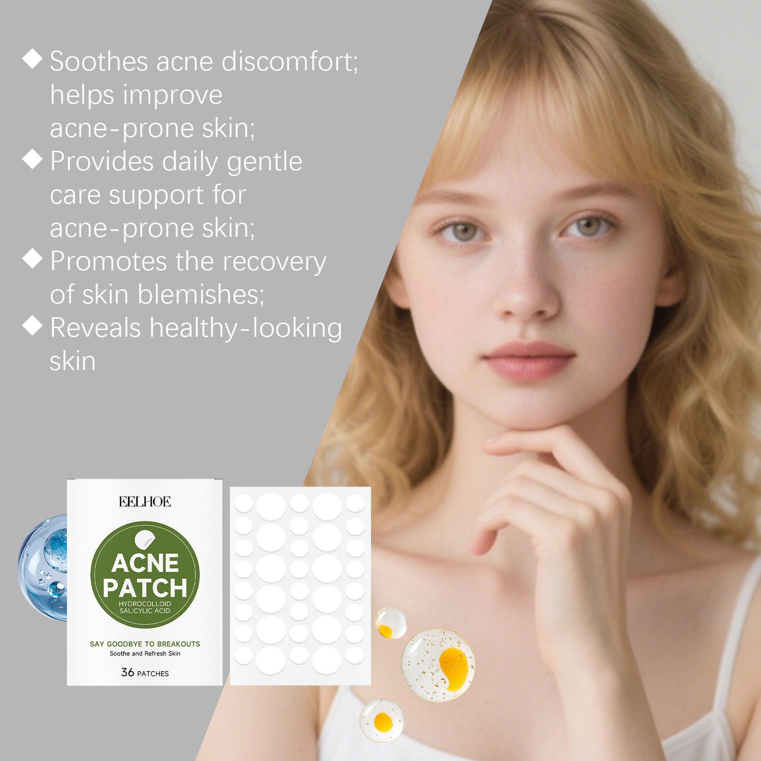 Patches Anti-Acné Apaisants – Soin Boutons &amp; Imperfections Peau