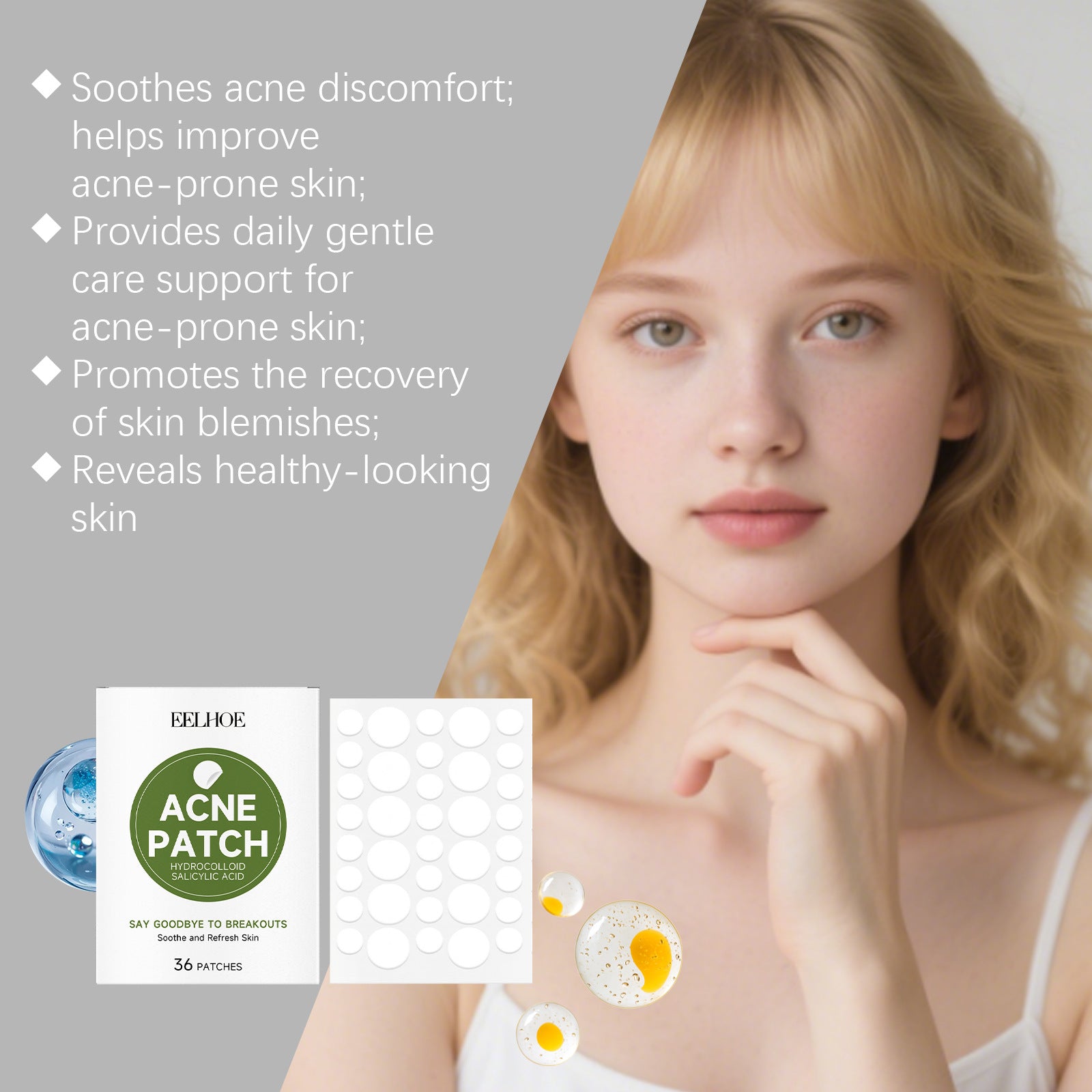 Patches Anti-Acné Apaisants – Soin Boutons &amp; Imperfections Peau