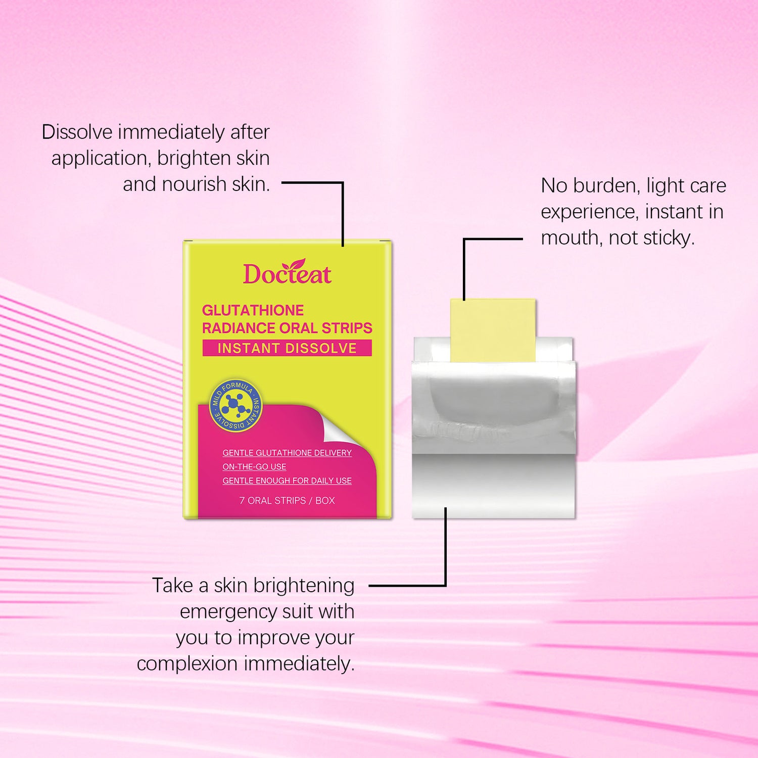 Patches Oraux Glutathion Éclaircissants – Soin Teint Lumineux &amp; Unifiant