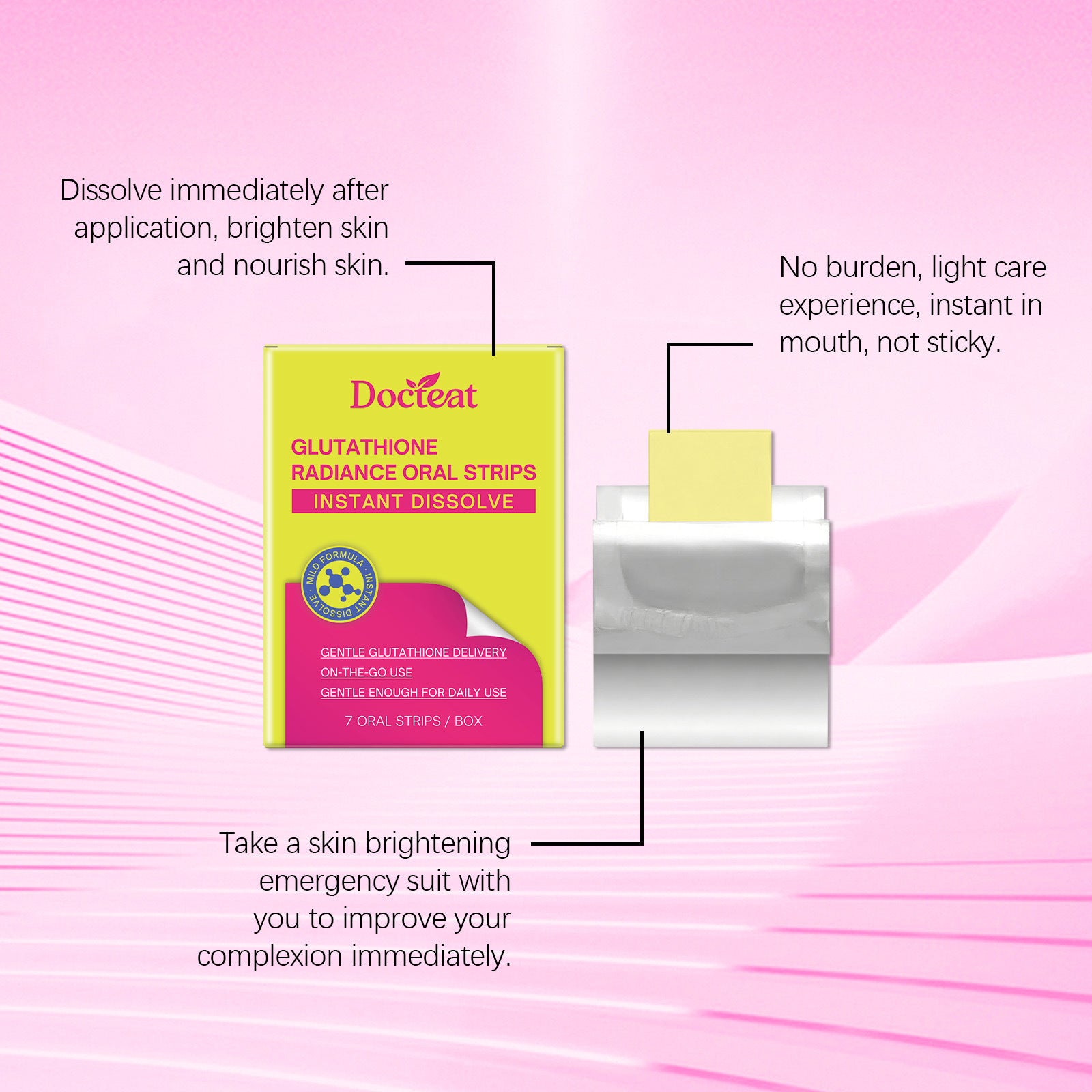 Patches Oraux Glutathion Éclaircissants – Soin Teint Lumineux &amp; Unifiant